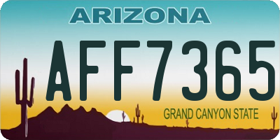 AZ license plate AFF7365