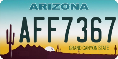 AZ license plate AFF7367