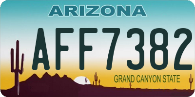 AZ license plate AFF7382