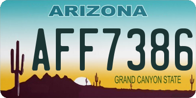 AZ license plate AFF7386