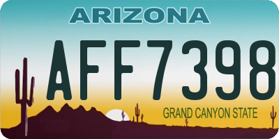 AZ license plate AFF7398