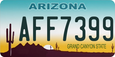 AZ license plate AFF7399