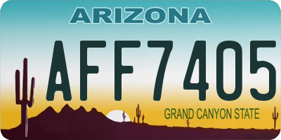 AZ license plate AFF7405
