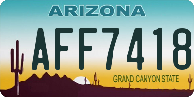 AZ license plate AFF7418