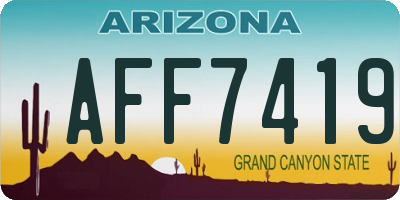 AZ license plate AFF7419