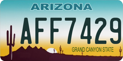 AZ license plate AFF7429