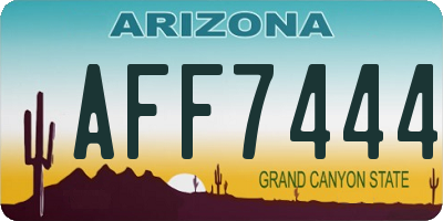 AZ license plate AFF7444