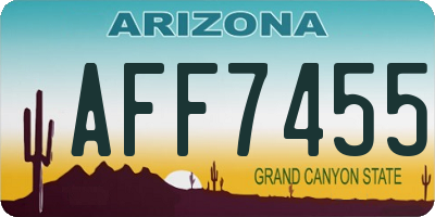 AZ license plate AFF7455