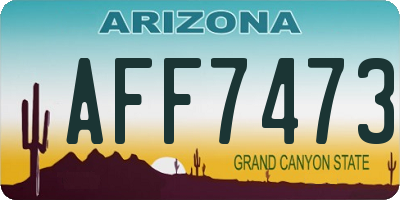 AZ license plate AFF7473