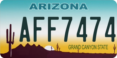 AZ license plate AFF7474