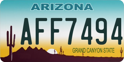 AZ license plate AFF7494