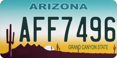 AZ license plate AFF7496