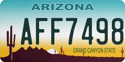 AZ license plate AFF7498