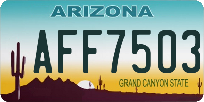 AZ license plate AFF7503