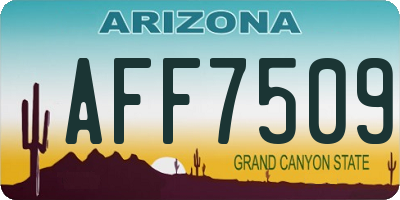 AZ license plate AFF7509