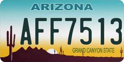 AZ license plate AFF7513