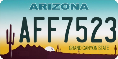 AZ license plate AFF7523