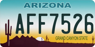 AZ license plate AFF7526