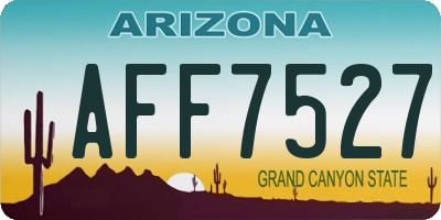 AZ license plate AFF7527
