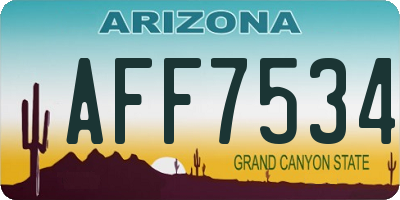 AZ license plate AFF7534
