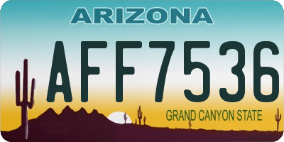 AZ license plate AFF7536