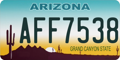 AZ license plate AFF7538