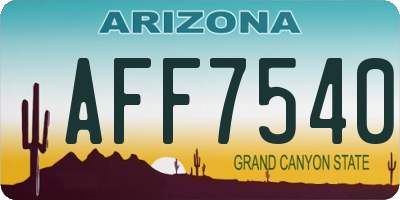 AZ license plate AFF7540