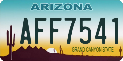 AZ license plate AFF7541
