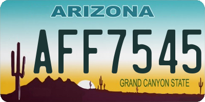 AZ license plate AFF7545