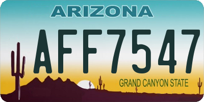 AZ license plate AFF7547