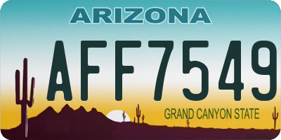 AZ license plate AFF7549