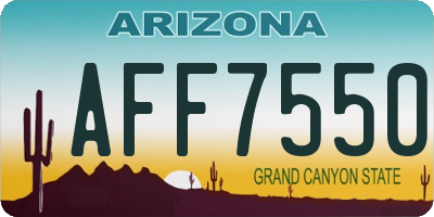 AZ license plate AFF7550