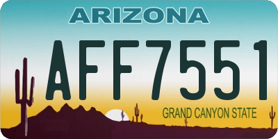 AZ license plate AFF7551