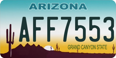AZ license plate AFF7553