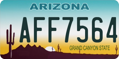 AZ license plate AFF7564