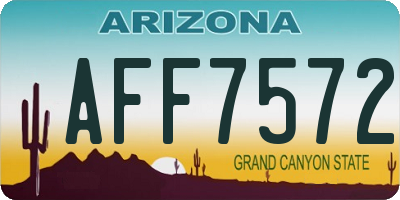 AZ license plate AFF7572
