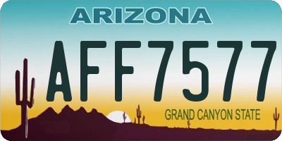 AZ license plate AFF7577