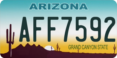 AZ license plate AFF7592