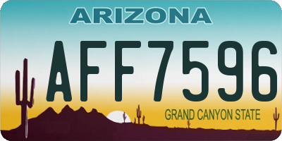 AZ license plate AFF7596