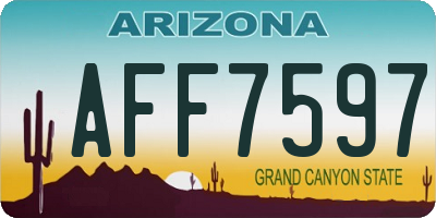 AZ license plate AFF7597