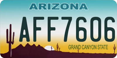 AZ license plate AFF7606