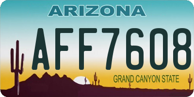 AZ license plate AFF7608