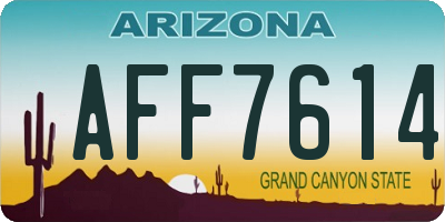 AZ license plate AFF7614