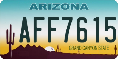 AZ license plate AFF7615