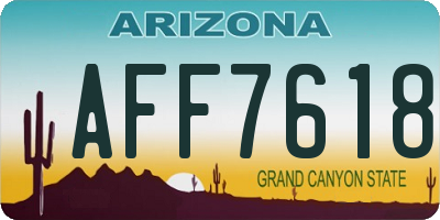 AZ license plate AFF7618