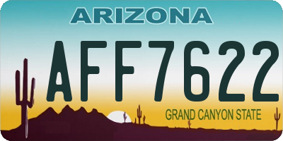 AZ license plate AFF7622
