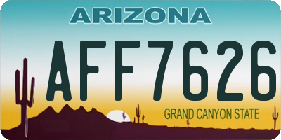 AZ license plate AFF7626