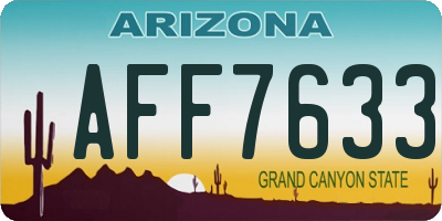 AZ license plate AFF7633