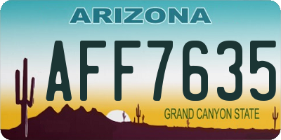 AZ license plate AFF7635