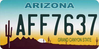 AZ license plate AFF7637